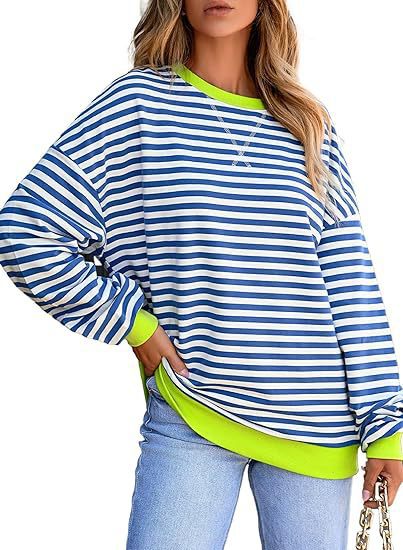 GR | Color block sweater with drawstring top 