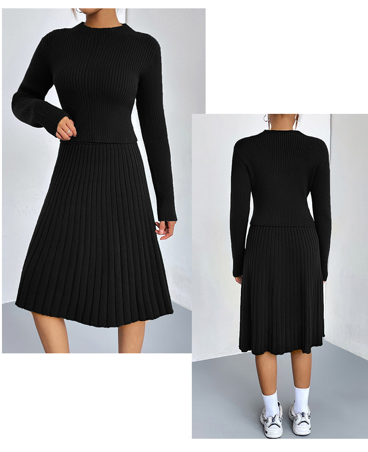 GR | A-line skirt knit sweater set 
