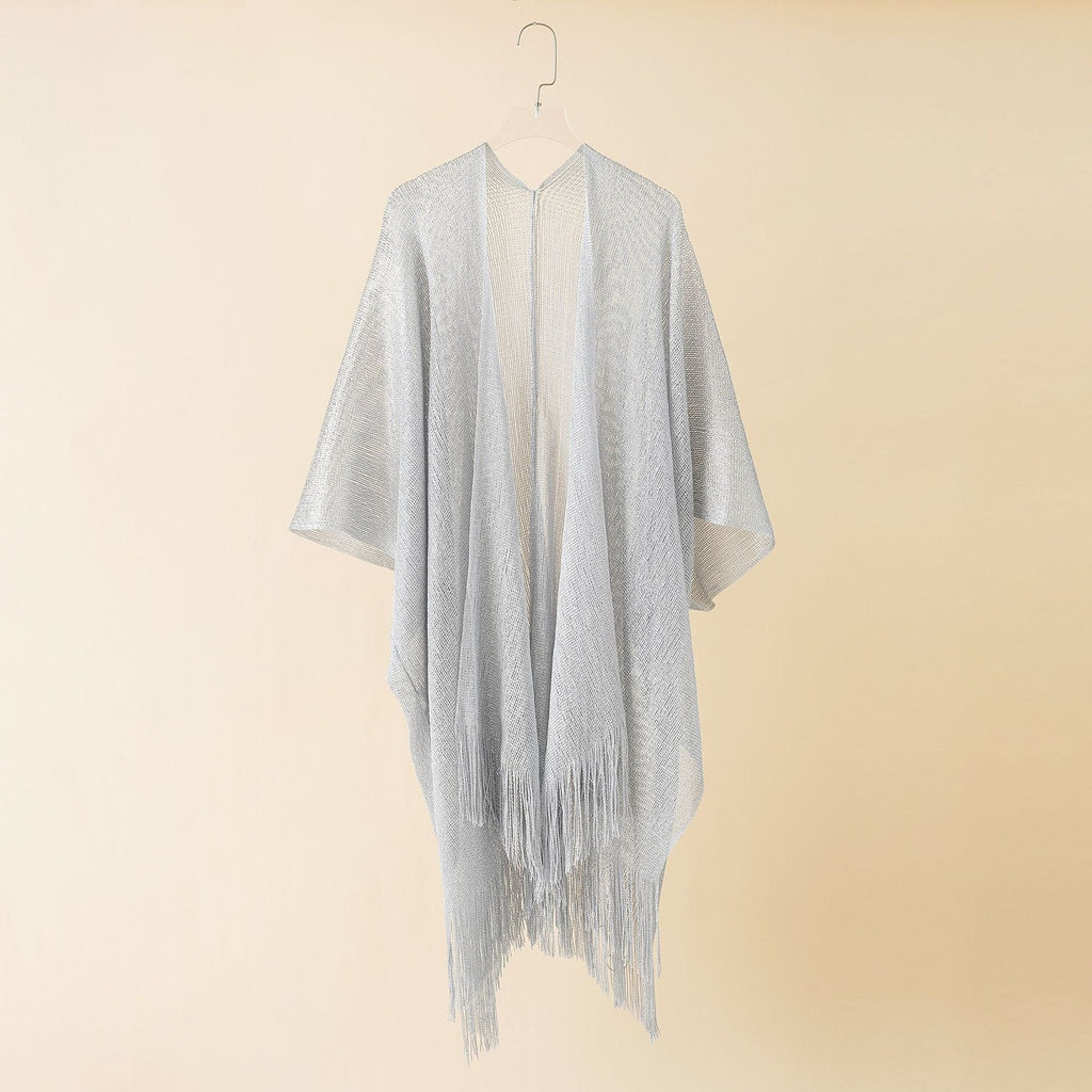 Women's fringed kimono in a transparent, airy fabric, size GR