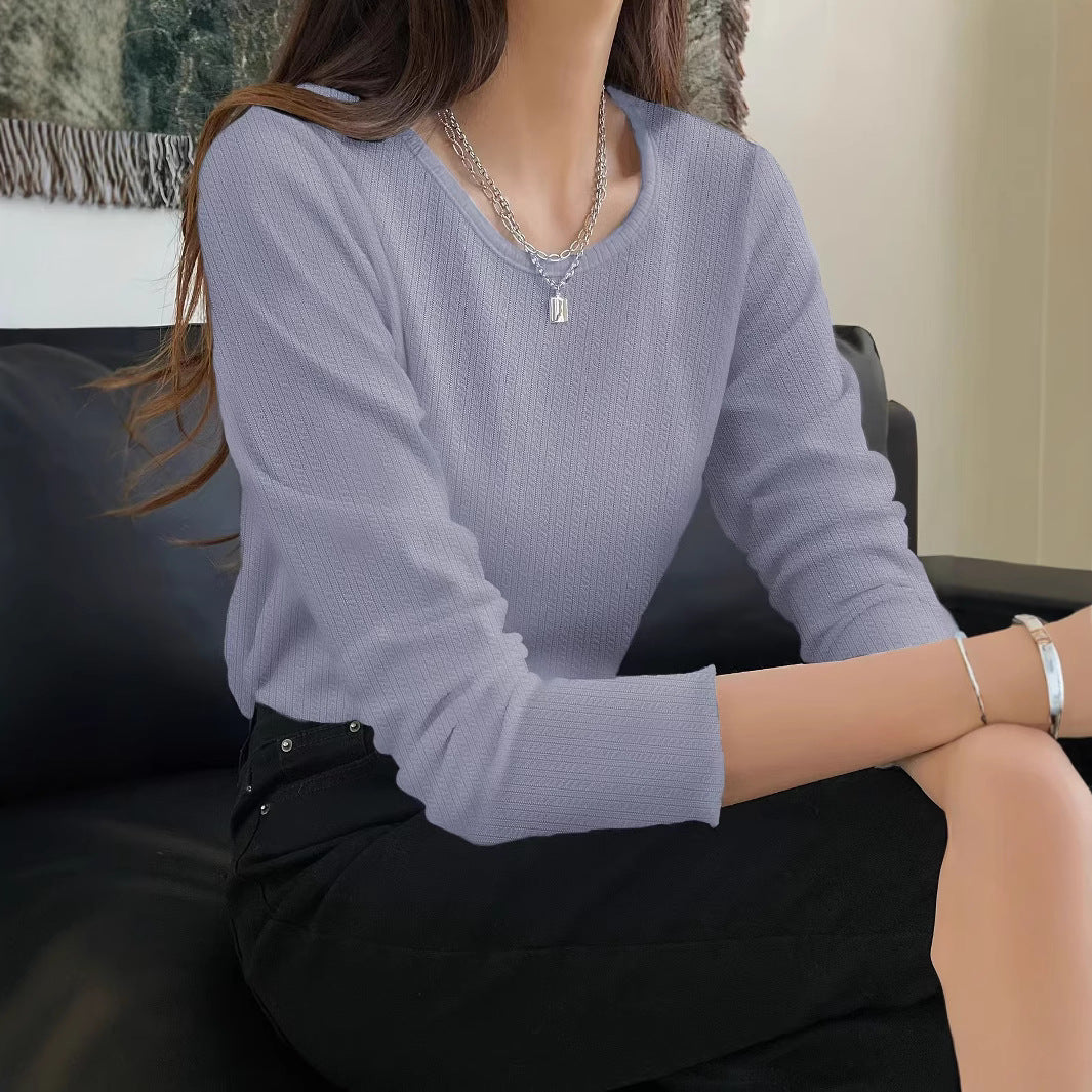 GR | Slim-Fit Versatile Long Sleeve Crew Neck T-Shirt