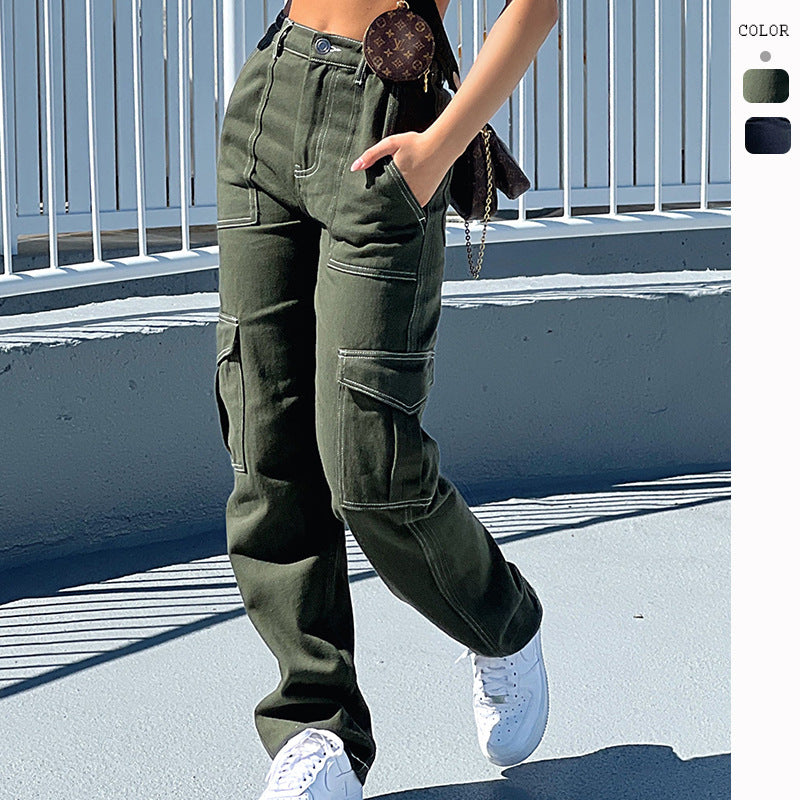 Damen Cargo-Hose mit elastischem Bund und praktischen Taschen GR