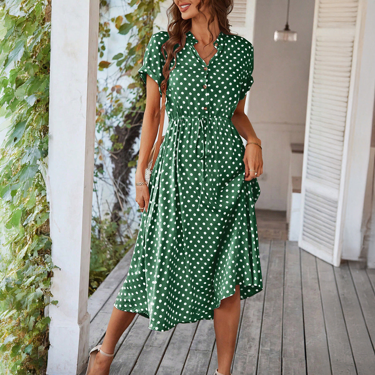 Women's polka dot midi dress, size