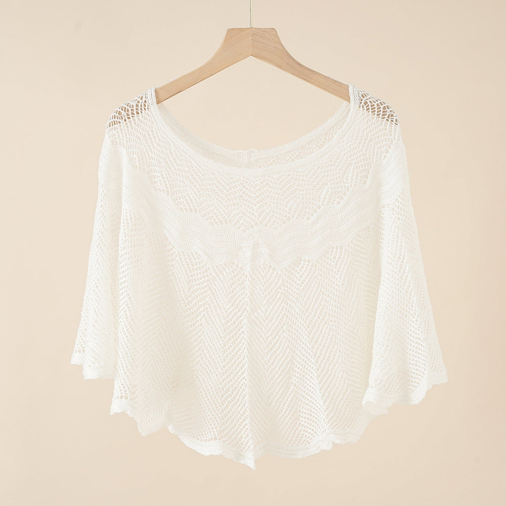 Damen luftiger Strickponcho im modernen Design GR