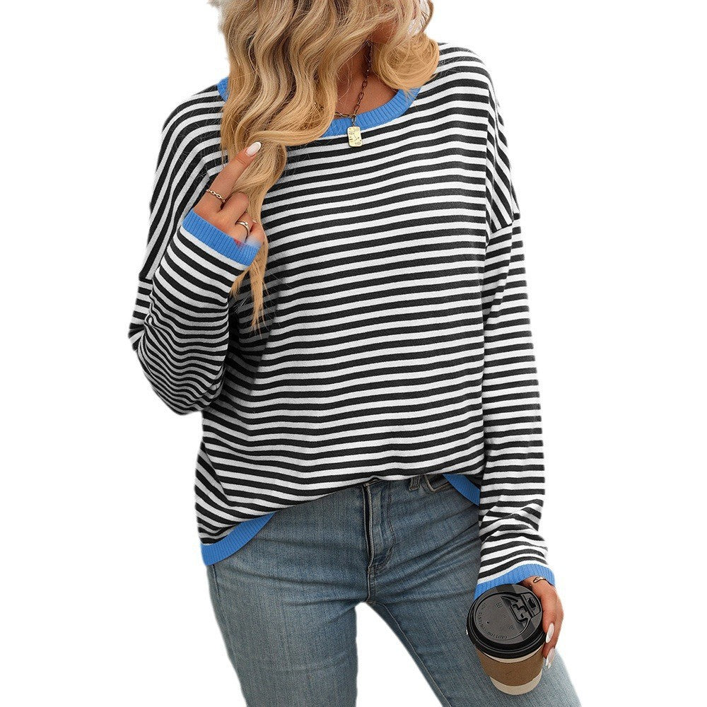 Women's casual striped sweater, size