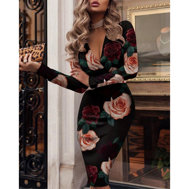 Women's figure-hugging wrap dress with a check pattern and deep V-neck, size [size missing]