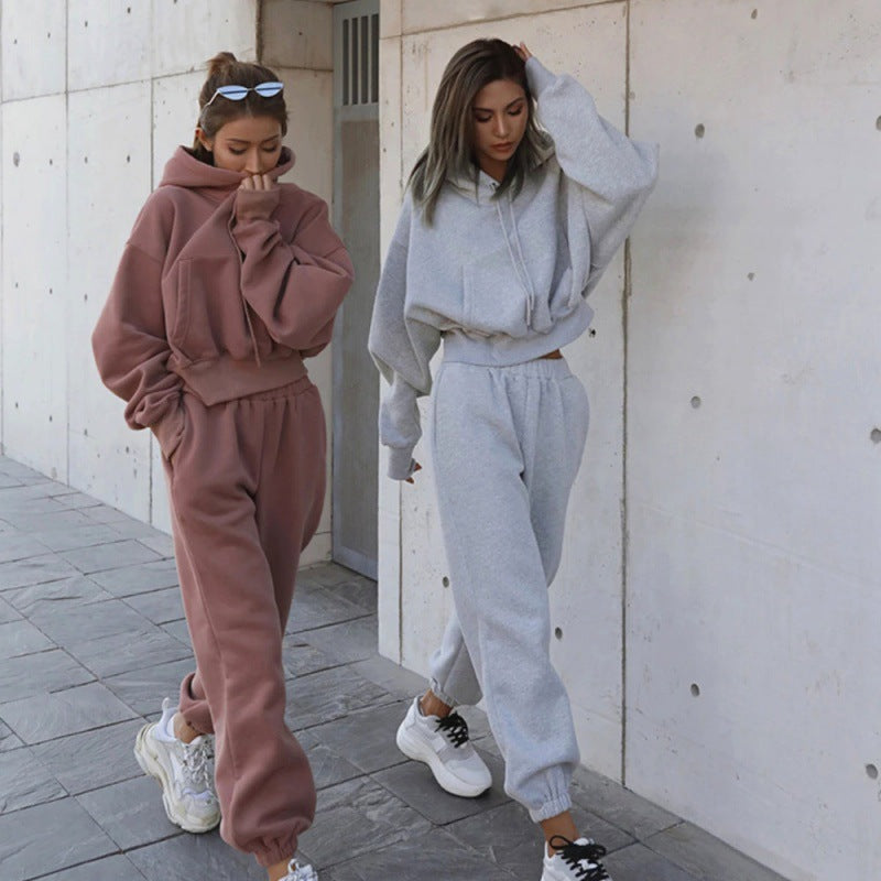 Damen Hoodie und Jogginghose-Set mit lässigem Schnitt und elastischem Bund GR