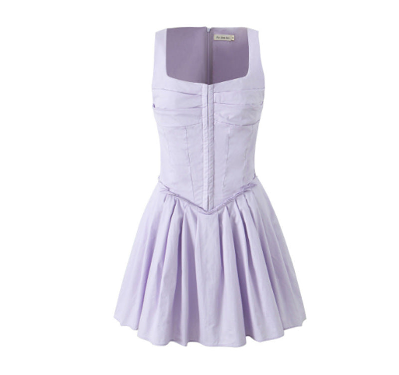 Damen modisches Sommerkleid mit taillierter Silhouette und durchgehenden Knöpfen GR