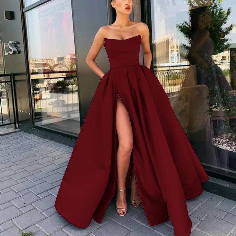 GR | Split long party hostess evening dress
