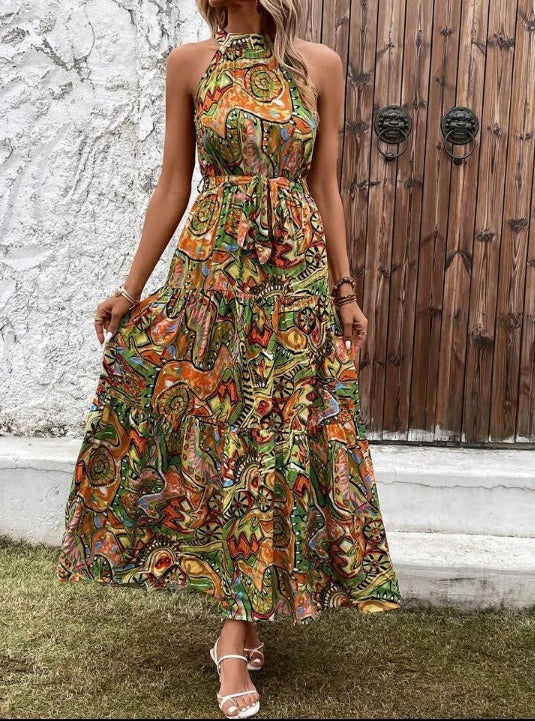 GR | Vintage Bohemian Halter Dress 