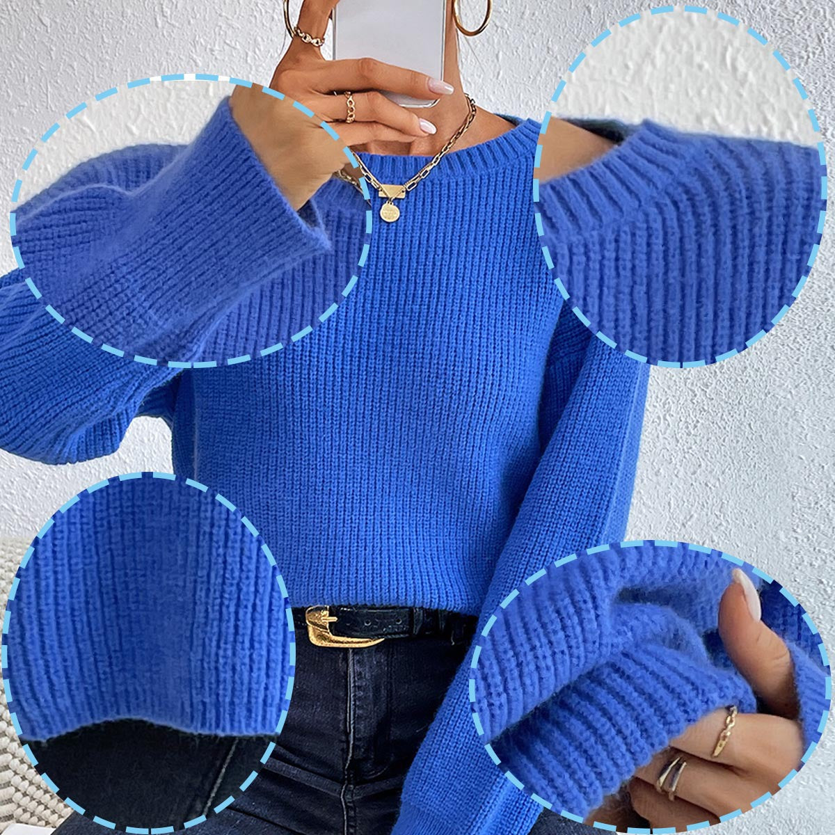 Women's casual knit sweater with a relaxed fit and elegant ribbed details, size [size]