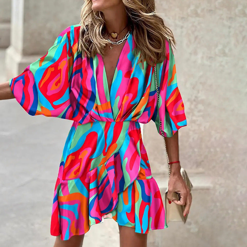 GR | Elegant dress with batwing sleeves
