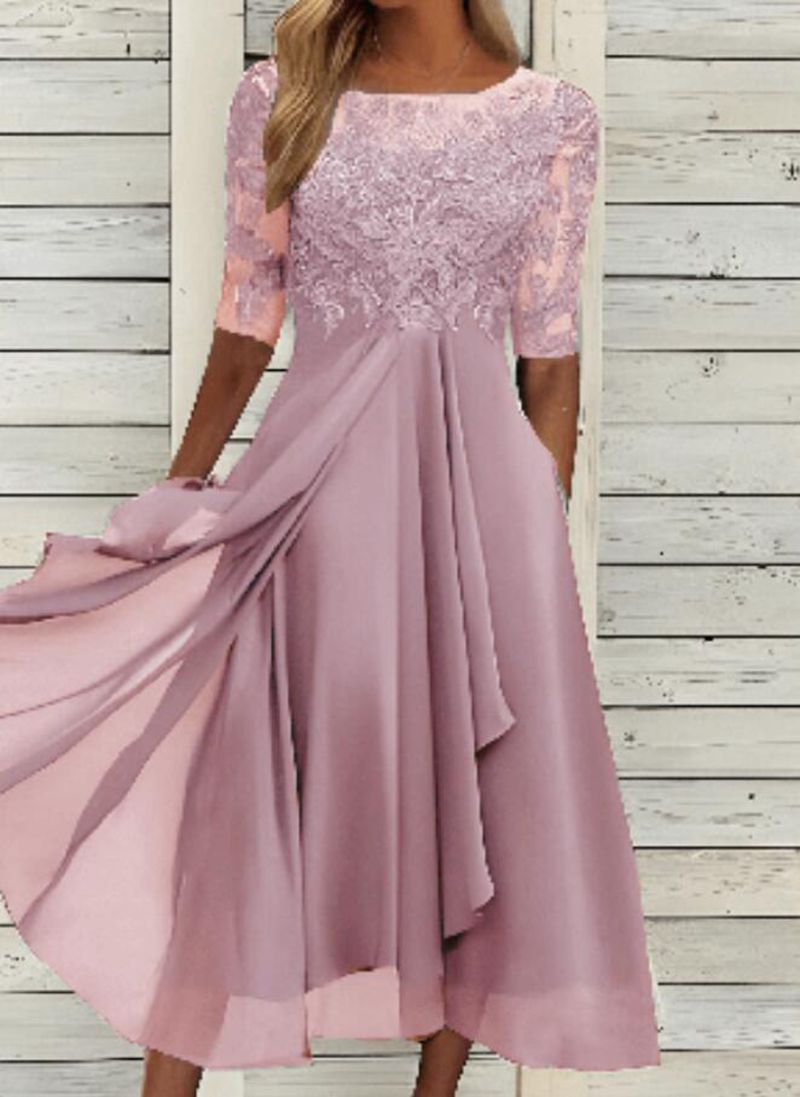 GR | Chiffon-Midikleid für Damen Luftig & Anmutig