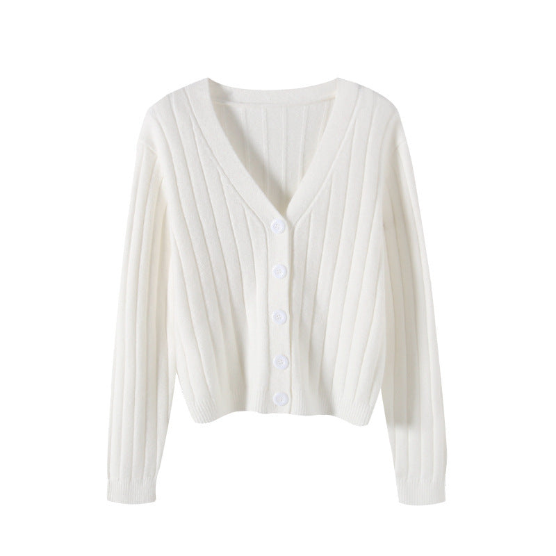 GR | Schnürgestrickter Pullover mit V-Ausschnitt für Damen
