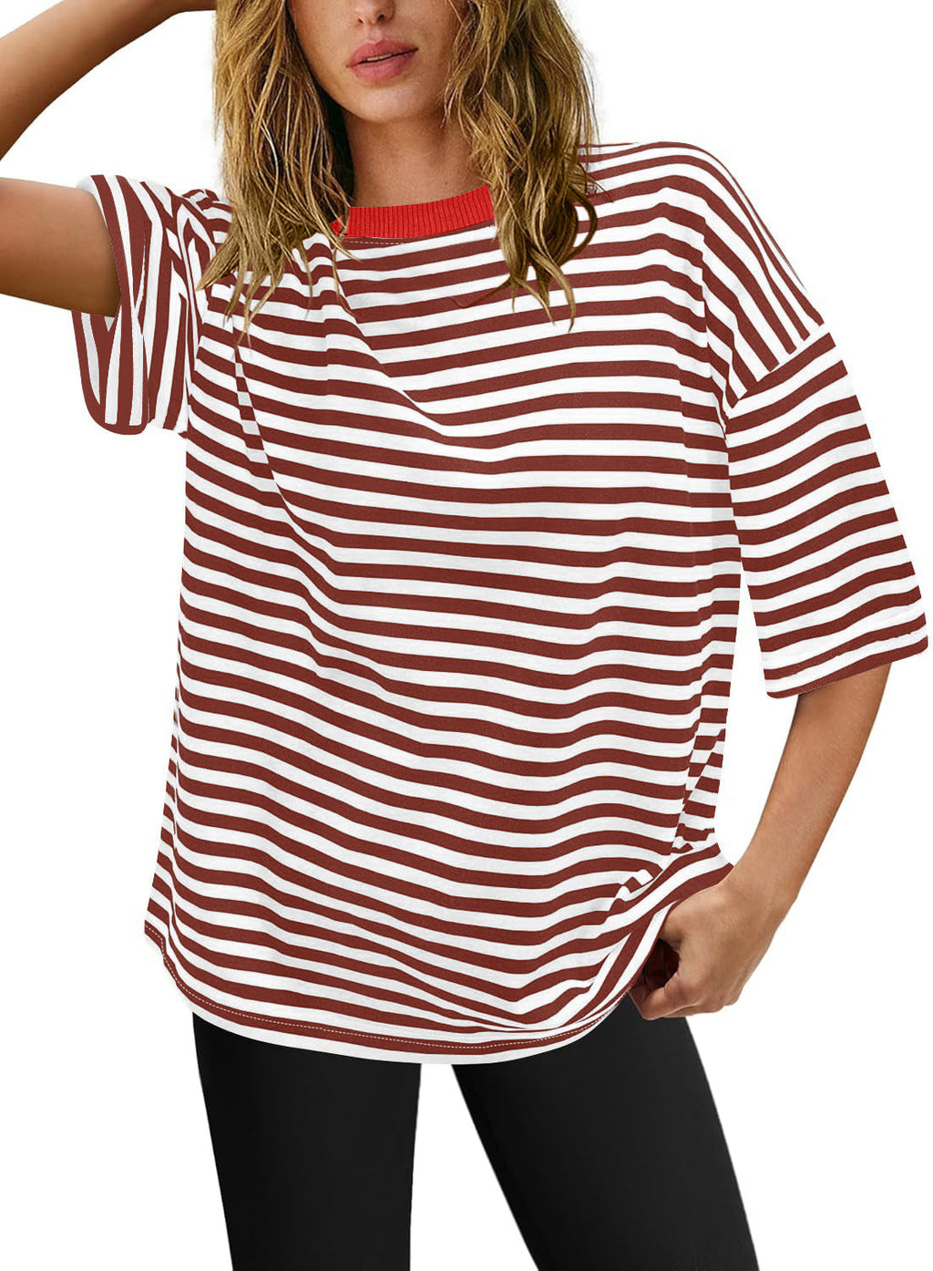 Damen Übergrößen T-Shirt mit Streifenmuster GR
