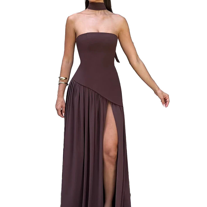 GR | Elegant backless maxi dress with slit