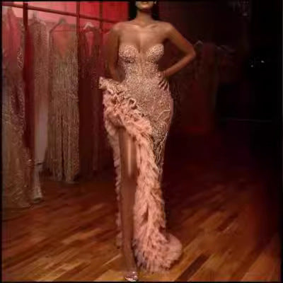 GR | Gold Silhouette Temperament Pendel Paillettenkleid