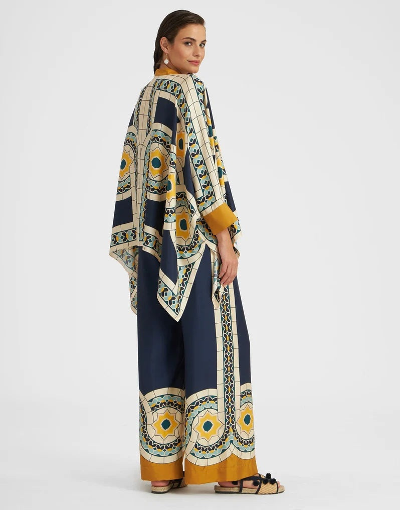 GR | Stand-up collar top and trouser set 