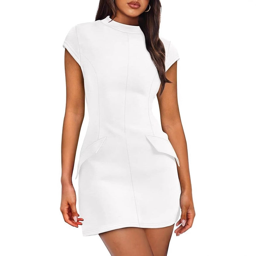 Damen Figurbetontes Kleid mit praktischen Taschen GR
