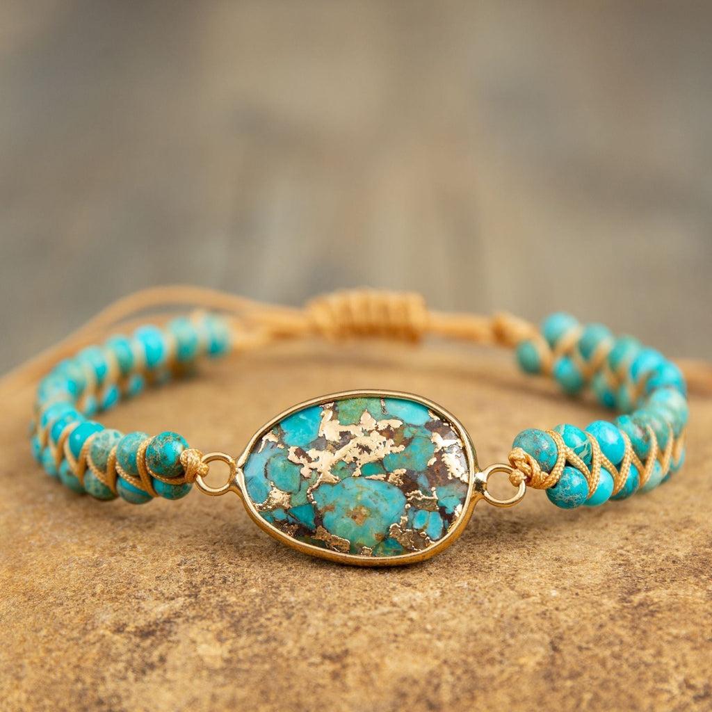 GR | Ethnic Handmade Women's Bracelet with Turquoise Beads