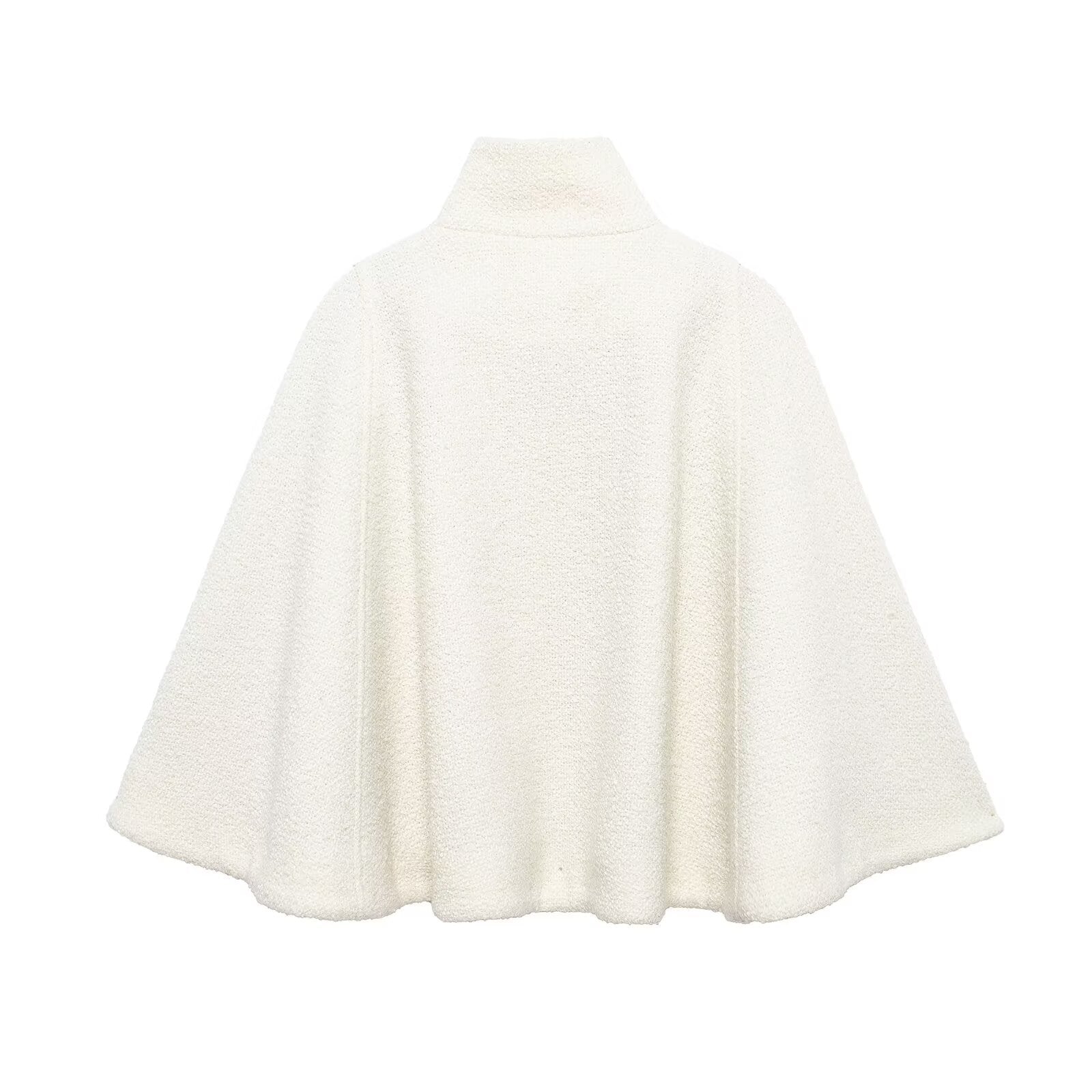 GR | Wool blend stand-up collar cape jacket