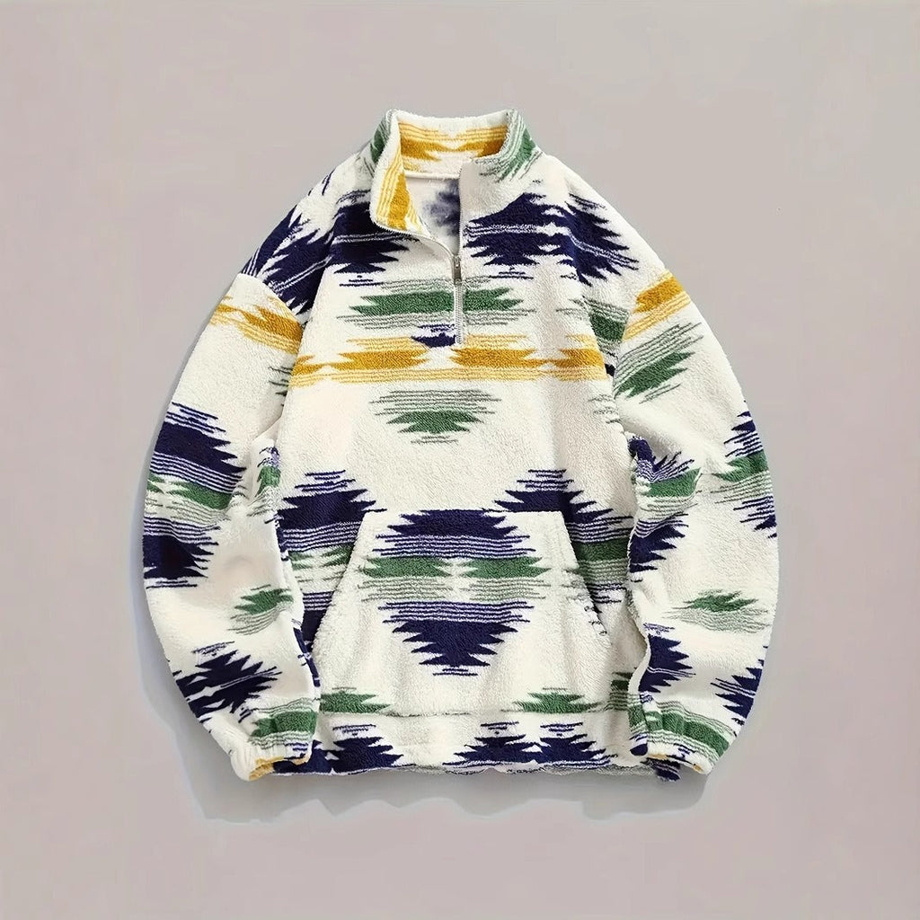 – Woven jacket with printed collar