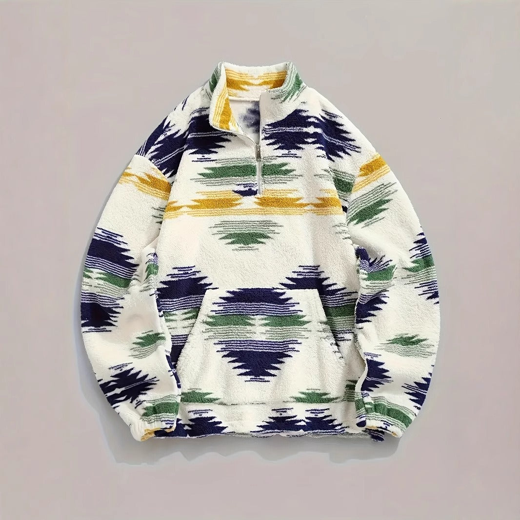 – Woven jacket with printed collar