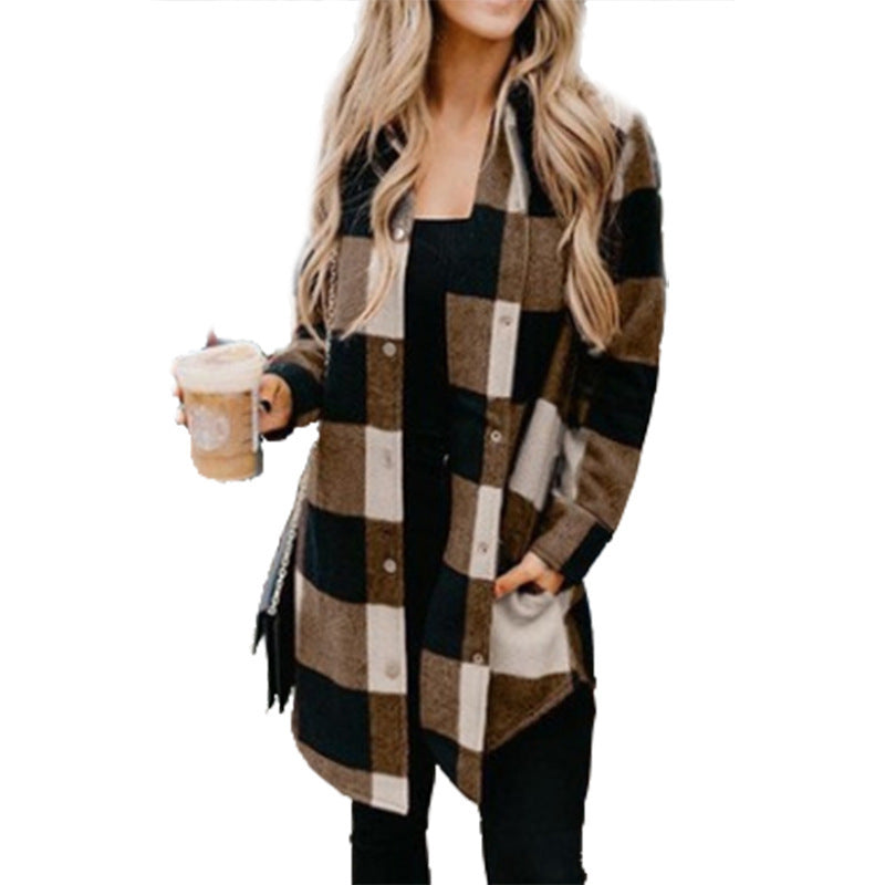 GR - Women's plaid flannel jacket for rustic charm
