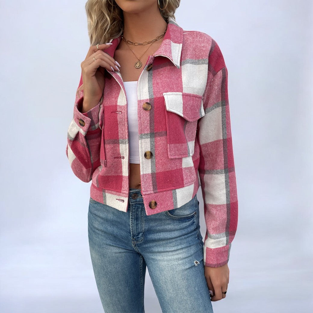 GR | Fashionable plaid jacket