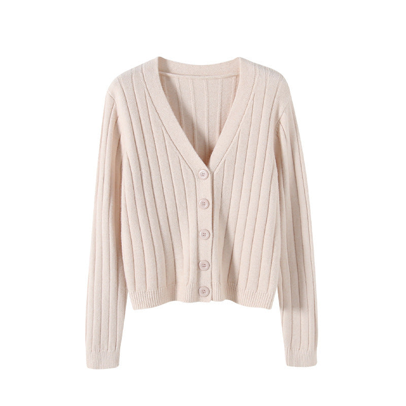 GR | Schnürgestrickter Pullover mit V-Ausschnitt für Damen