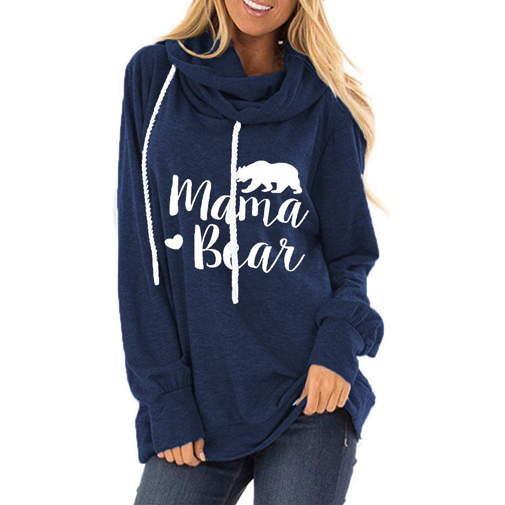 Damen lässiges Kapuzenshirt mit tiefem Ausschnitt und einzigartigem Druck GR