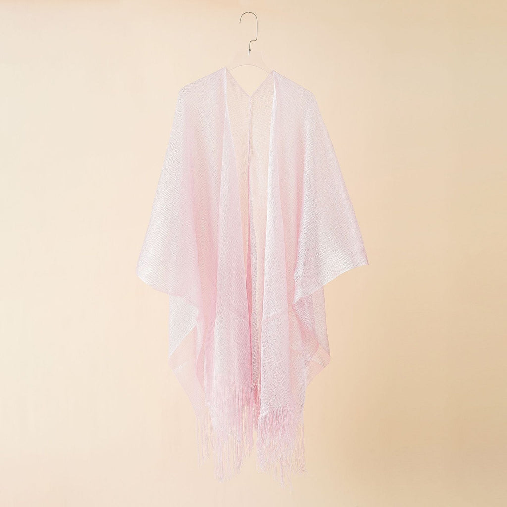 Women's fringed kimono in a transparent, airy fabric, size GR