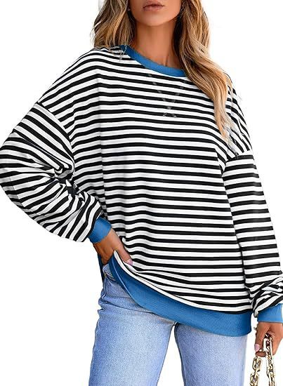 GR | Color block sweater with drawstring top 