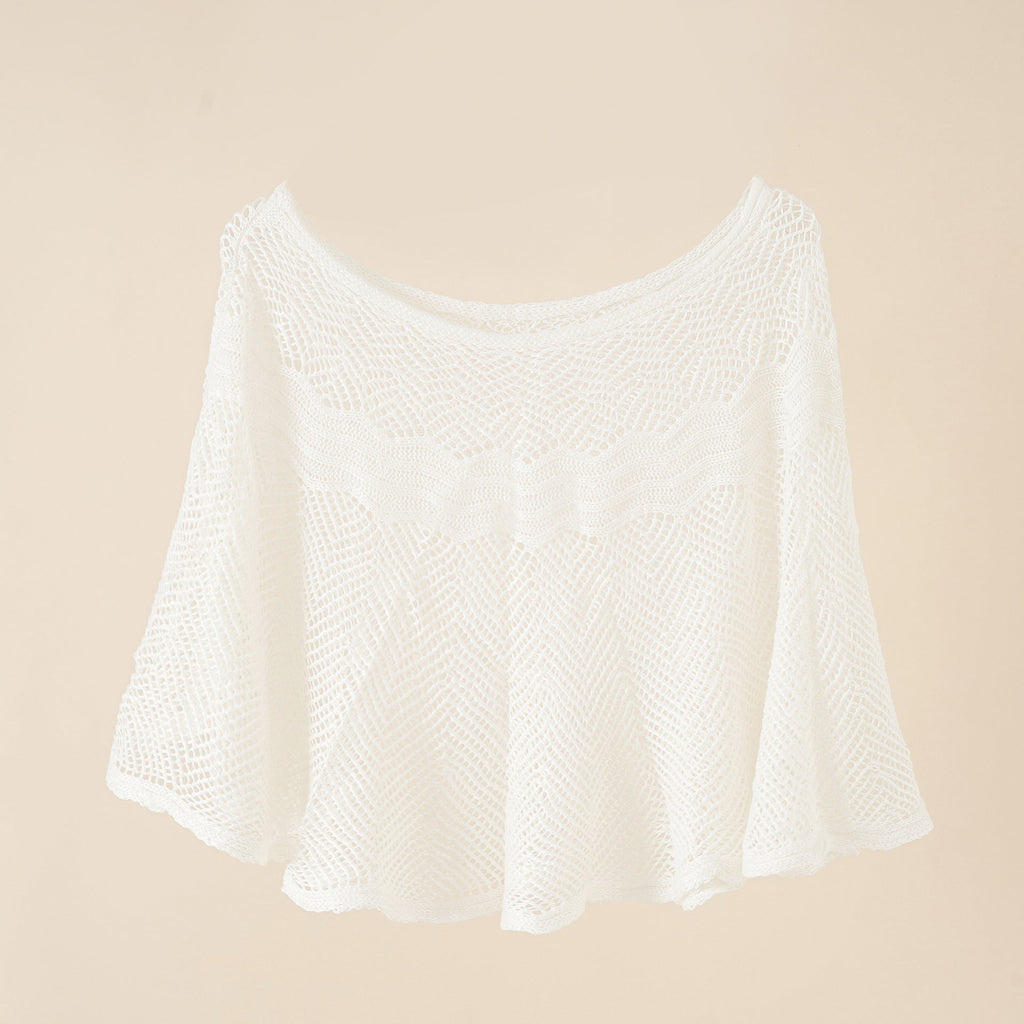 Damen luftiger Strickponcho im modernen Design GR