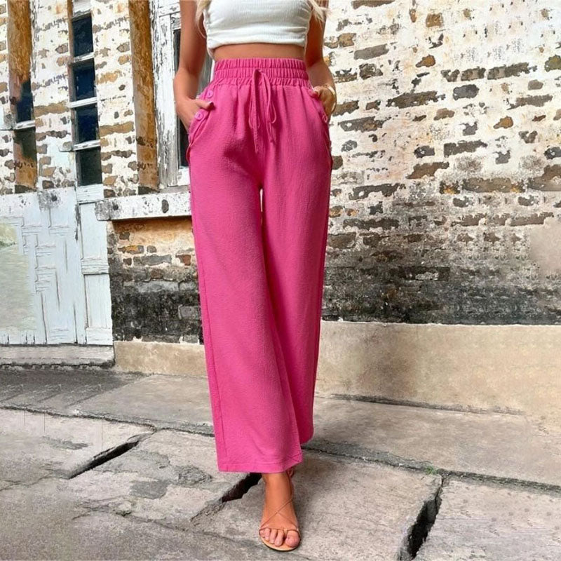 GR | Colorful, airy summer trousers for women with wide legs