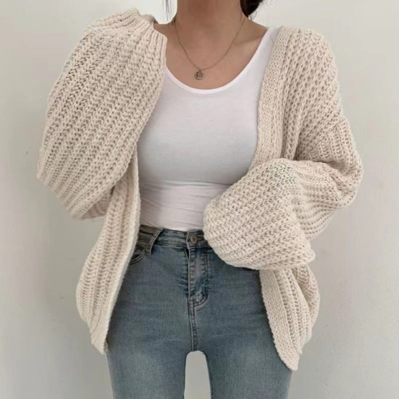 GR | Open-End Chunky Knit Cardigan for Women