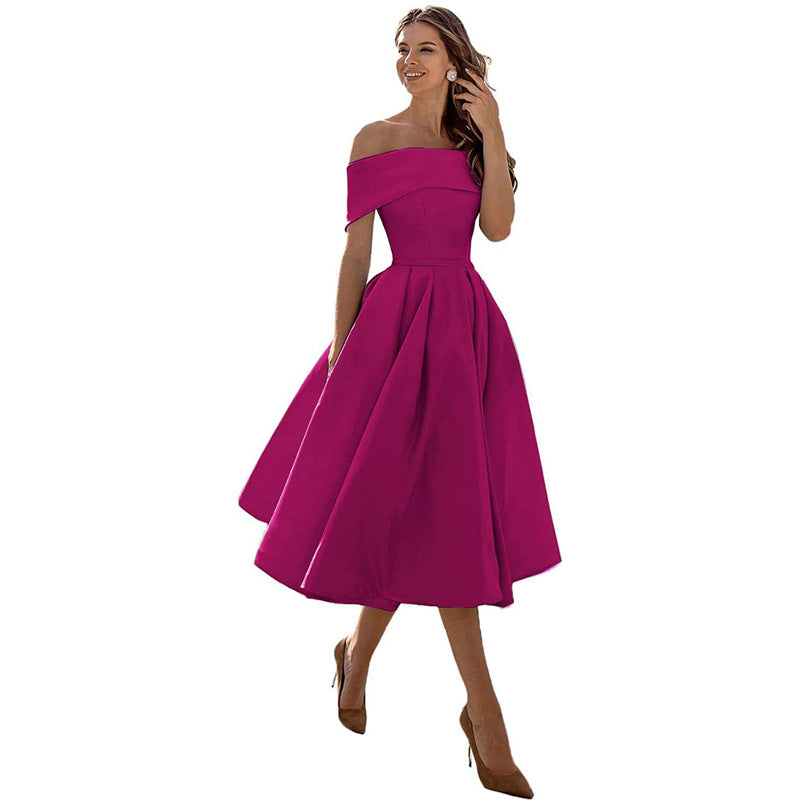 GR | Versatile strapless satin dress for parties