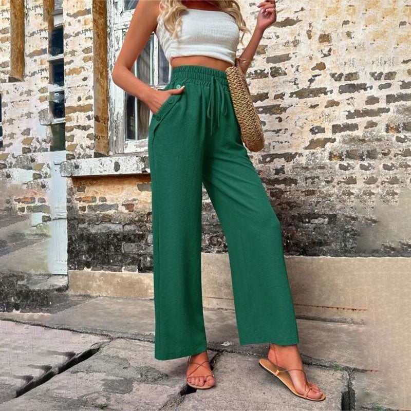 GR | Colorful, airy summer trousers for women with wide legs