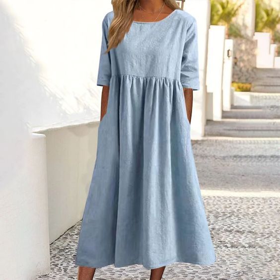 GR | HALBSCHLÜPFEN MIDI-KLEID