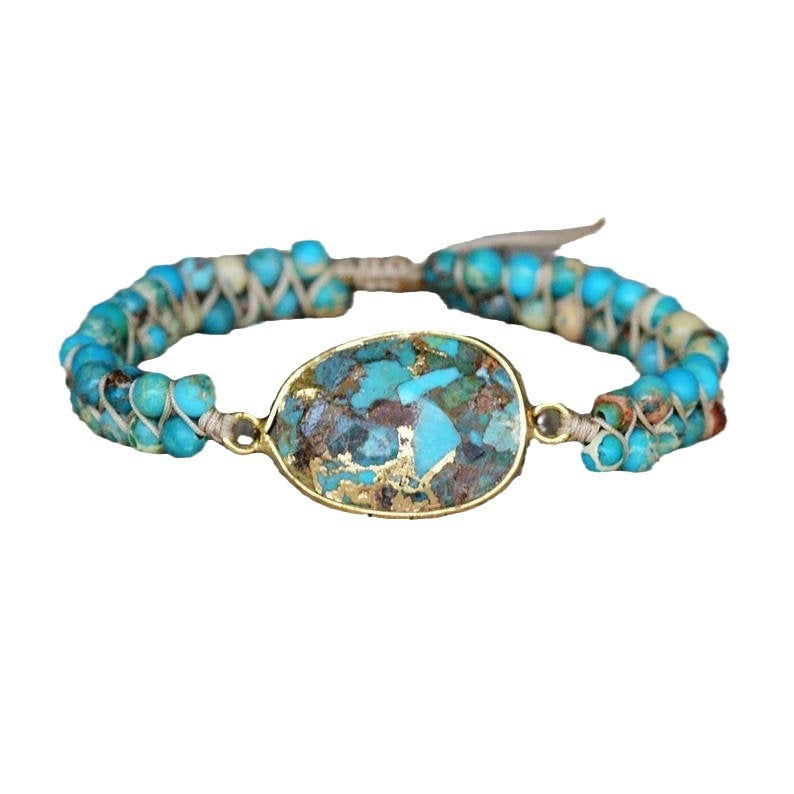 GR | Ethnic Handmade Women's Bracelet with Turquoise Beads