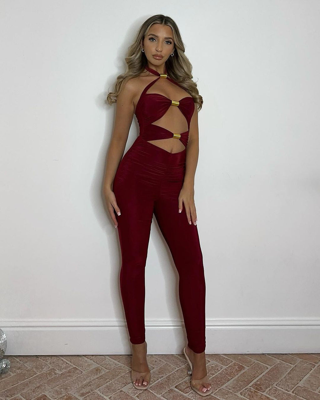 GR | Lace-up Hollow Long Pants Overall