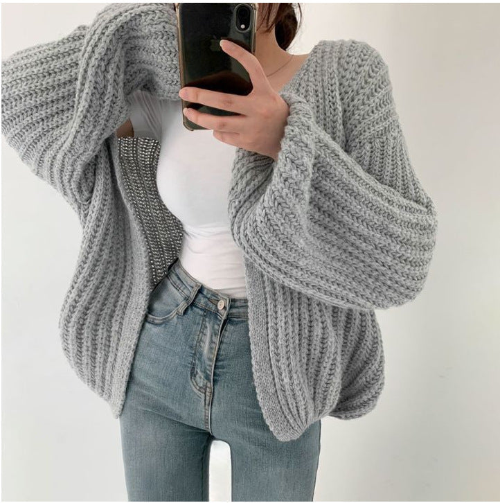 GR | Open-End Chunky Knit Cardigan for Women