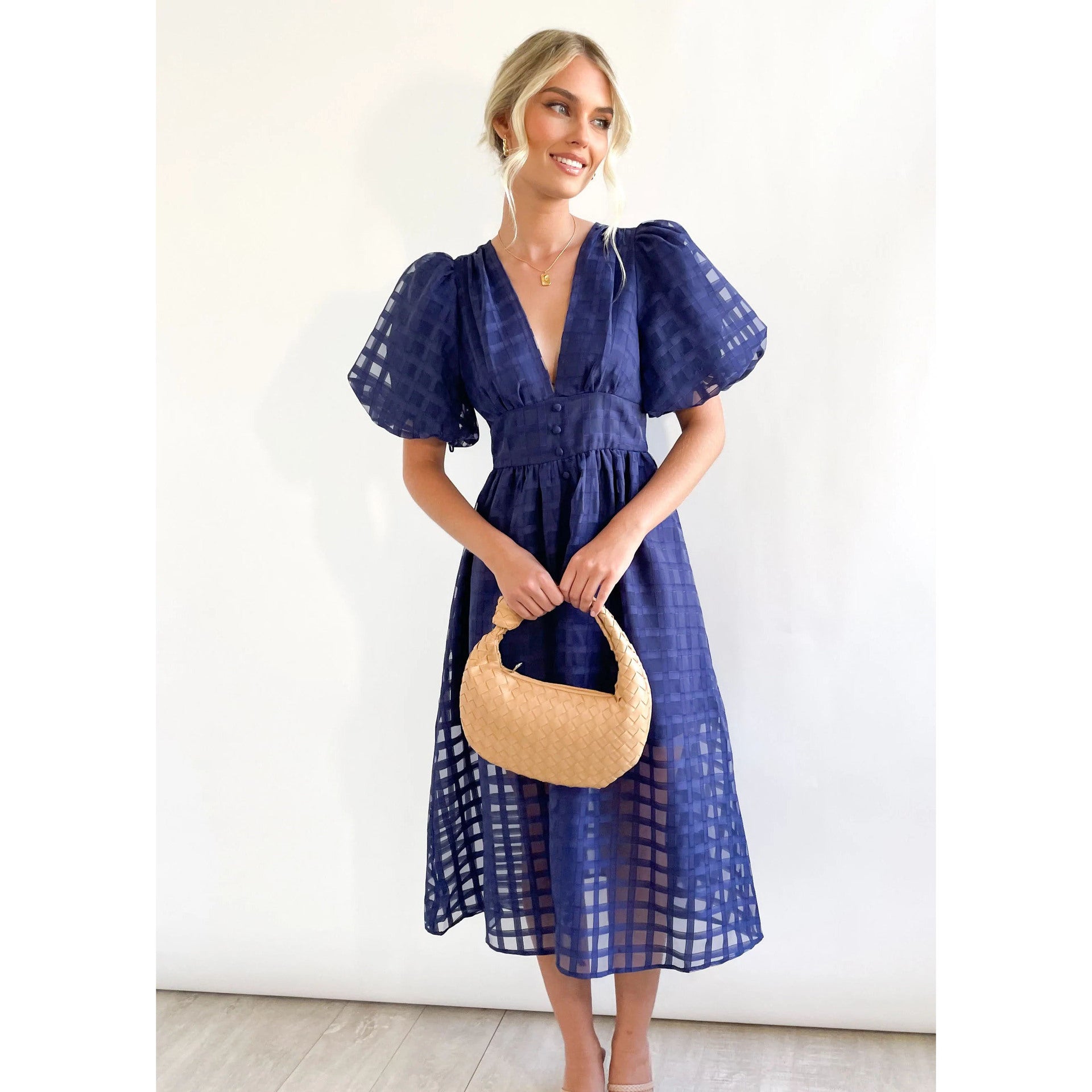 GR | Midikleid mit Puffärmeln