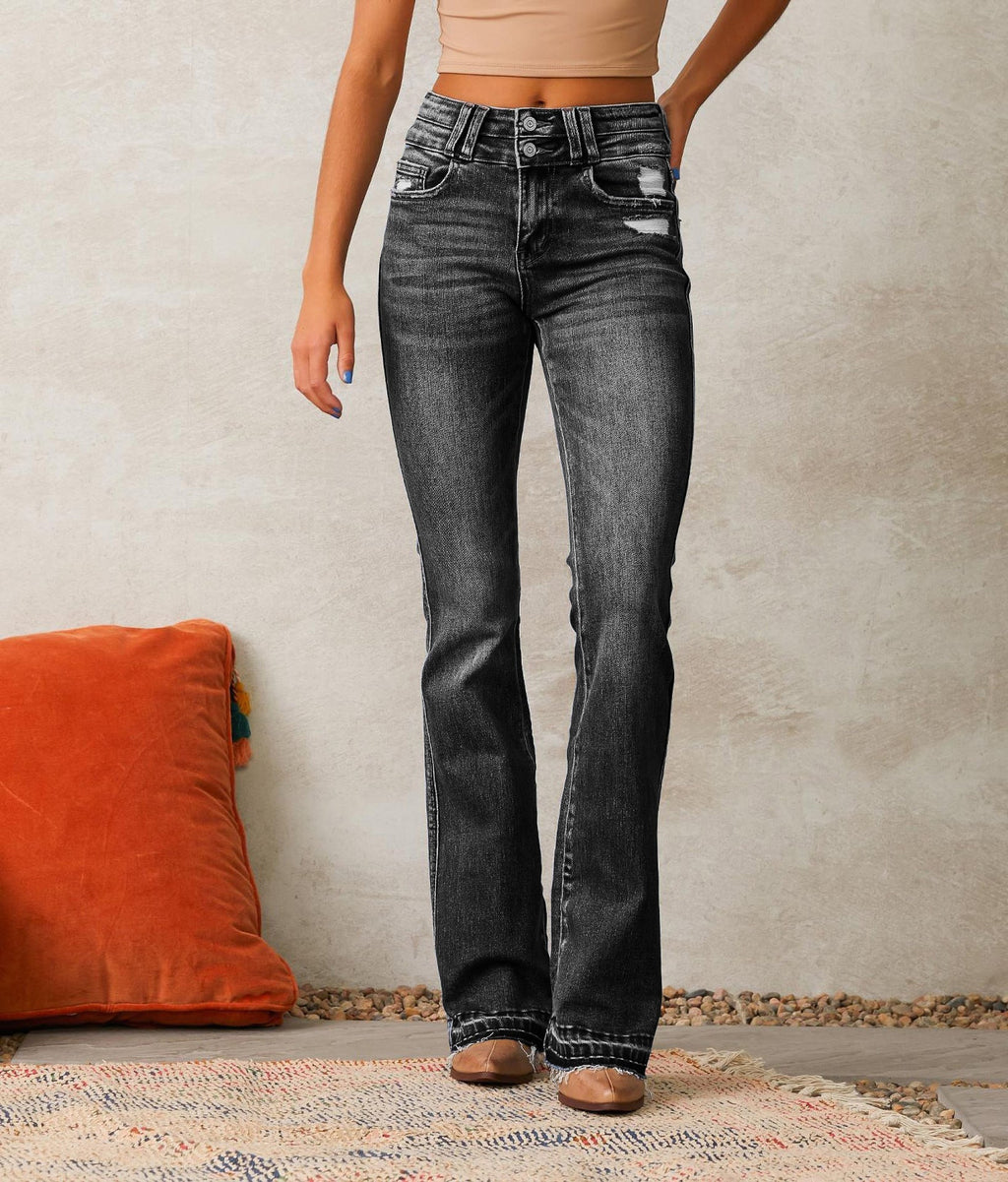 Women's Vintage Style Flared Jeans, Size