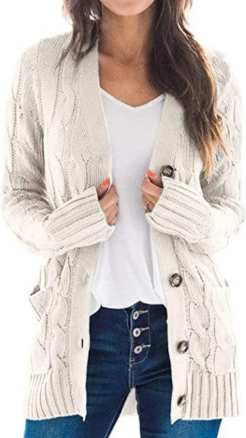 GR | Stylish Plus-Size Mid-Length Cardigan Sweater 