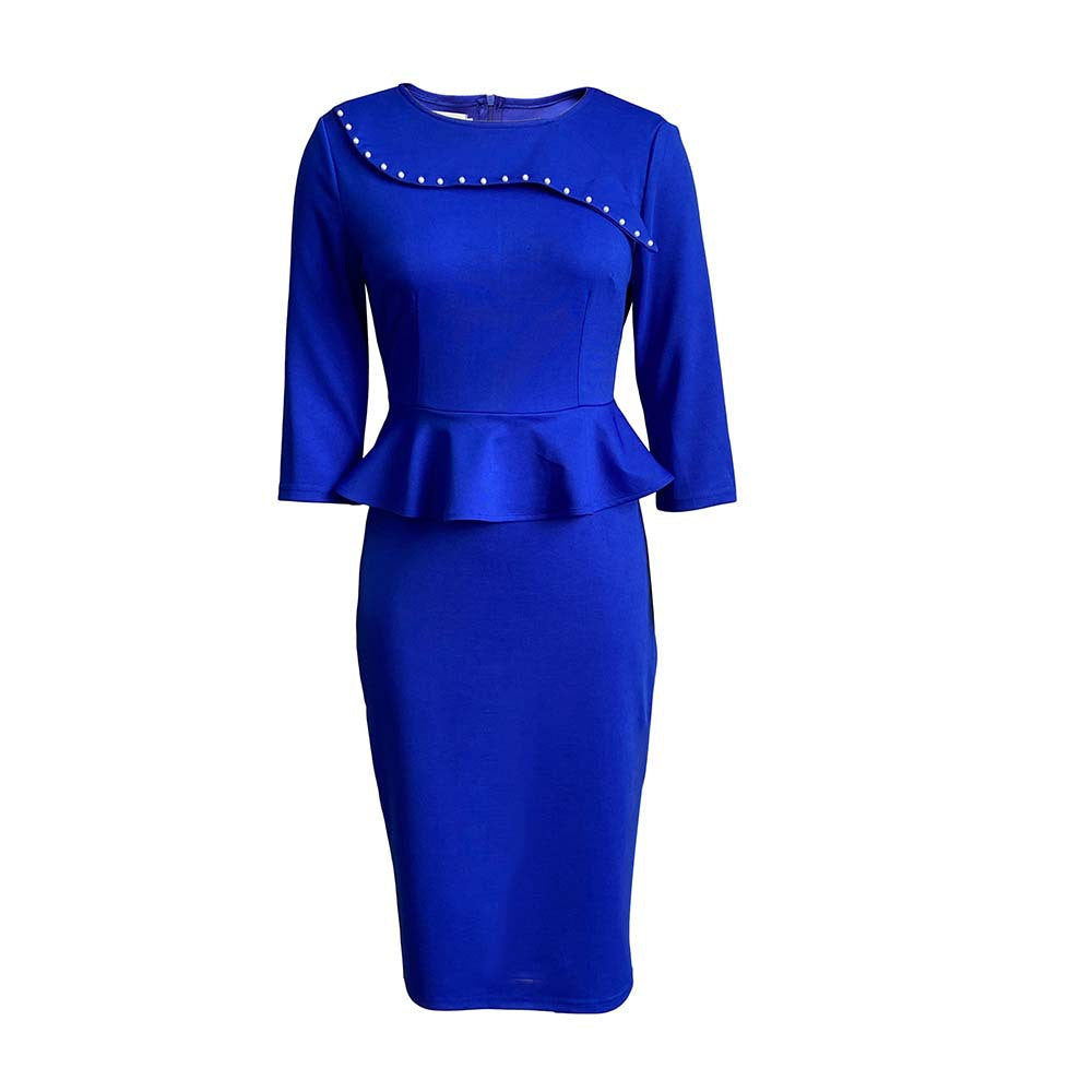 GR | Women's formal peplum top and pencil skirt set