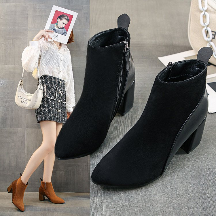Women's fashionable and elegant ankle boots with trendy block heel, size GR
