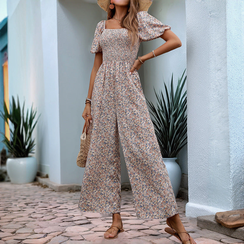 Women's Floral Wide-Leg Jumpsuit, Size