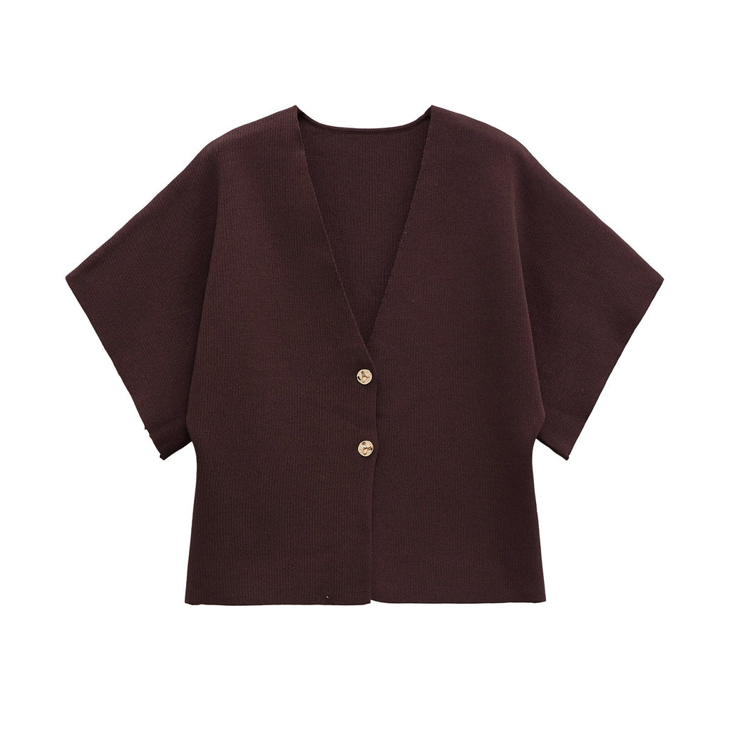 Damen leichte Strickjacke mit elegantem V-Ausschnitt und luxuriösen Knopfdetails GR