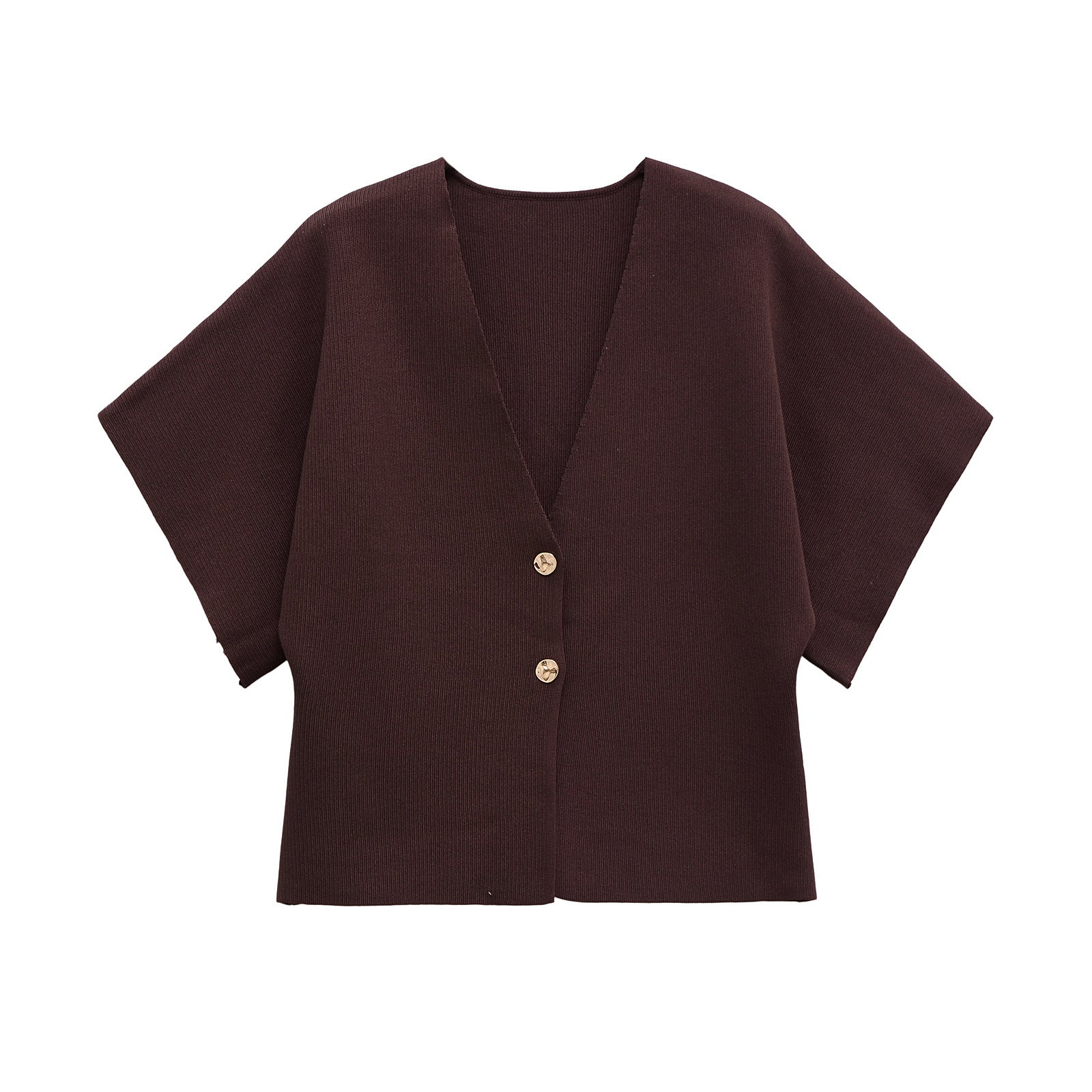 Damen leichte Strickjacke mit elegantem V-Ausschnitt und luxuriösen Knopfdetails GR