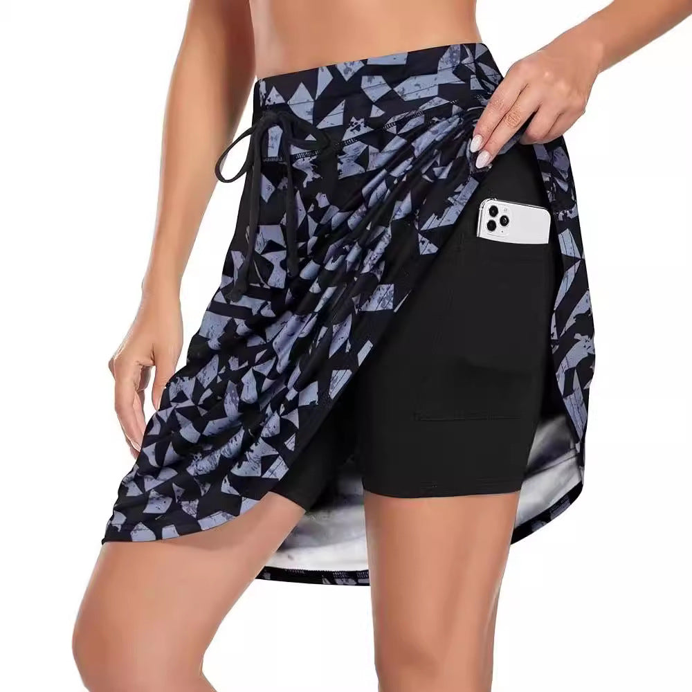 Damen Sportlicher Rock mit integrierten Shorts und praktischer Smartphone-Tasche GR